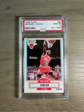 Michael Jordan 1990 Fleer #26 Gem Mint 10 Novelty Basketball Card. Chicago Bulls